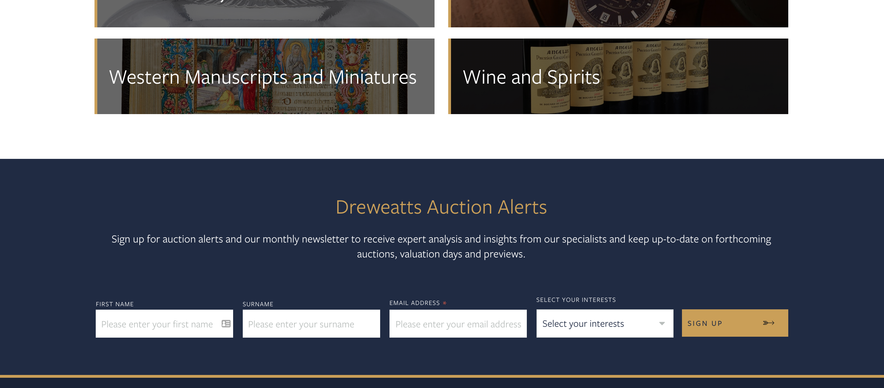 Dreweatts Sign Up Form